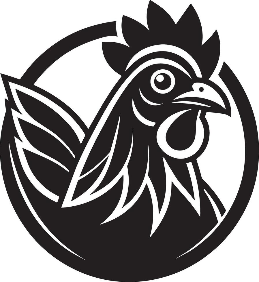 illustration of a chicken logo illustration isolated on white background vector
