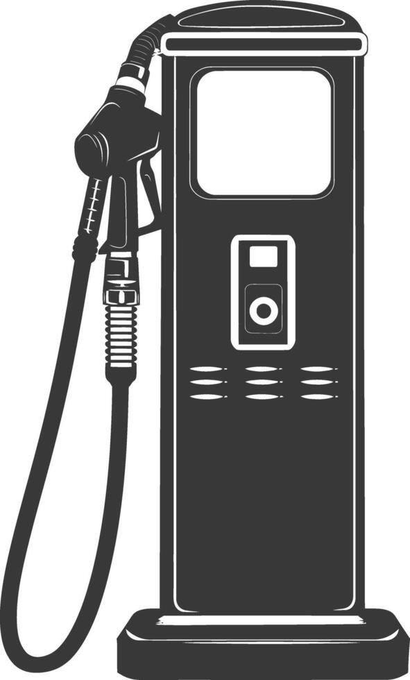 silhouette gas pump black color only vector