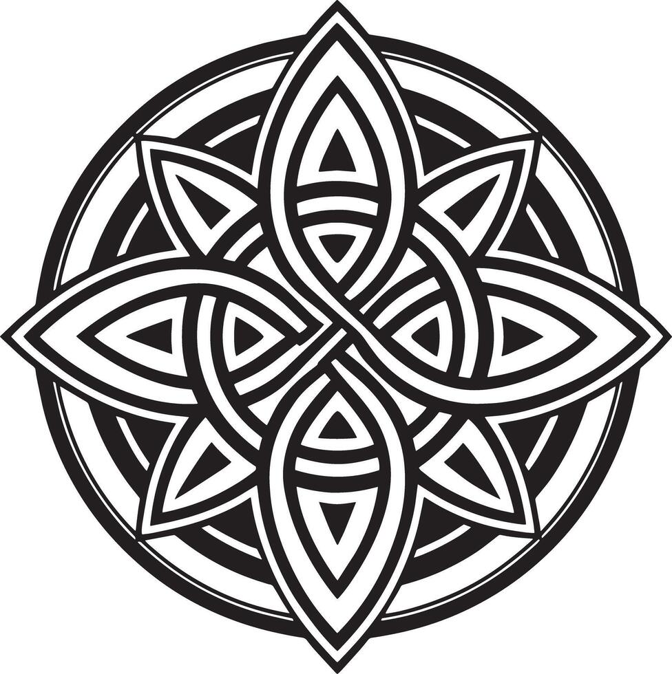 celtic ornament logo icon design black and white illustration vector