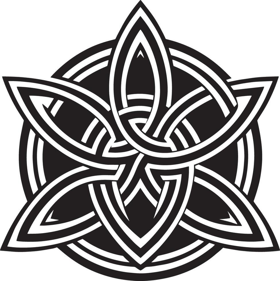 celtic ornament logo icon design black and white illustration vector