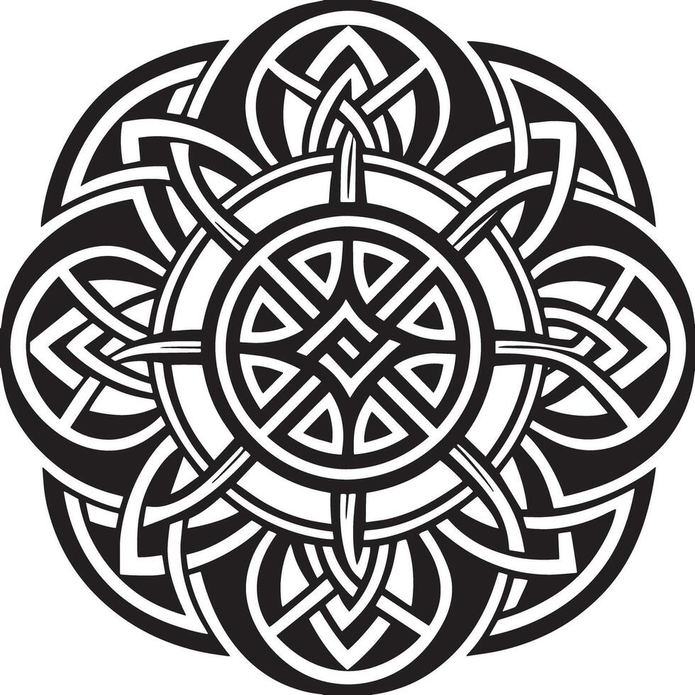 celtic ornament logo icon design black and white illustration vector