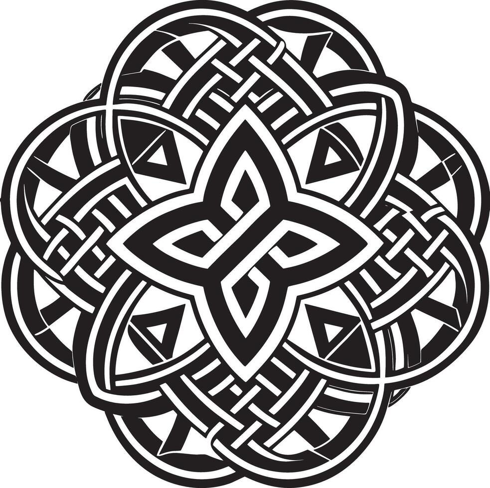 celtic ornament logo icon design black and white illustration vector