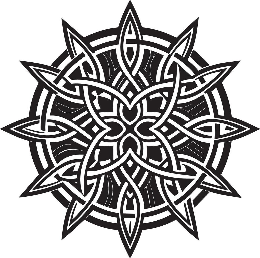 celtic ornament logo icon design black and white illustration vector