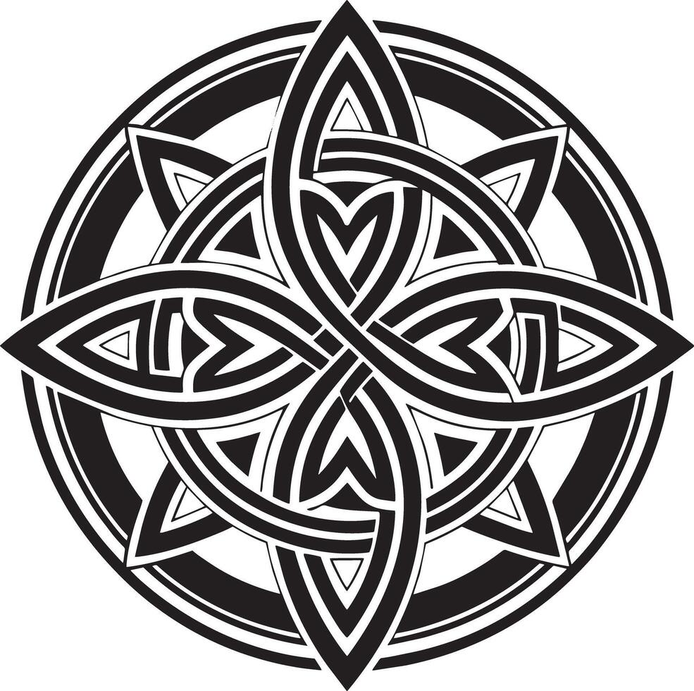 celtic ornament logo icon design black and white illustration vector