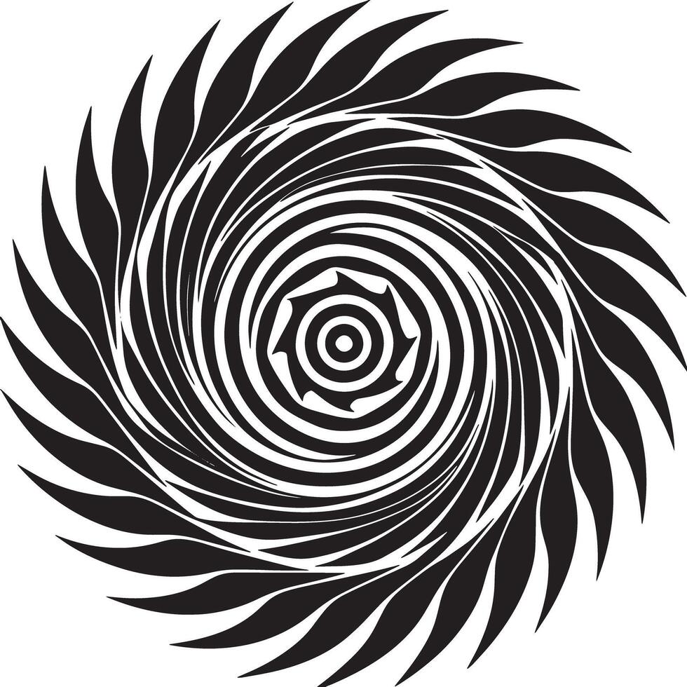 black and white abstract swirl illustration vector