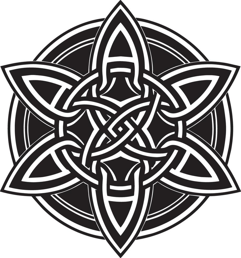celtic ornament logo icon design black and white illustration vector
