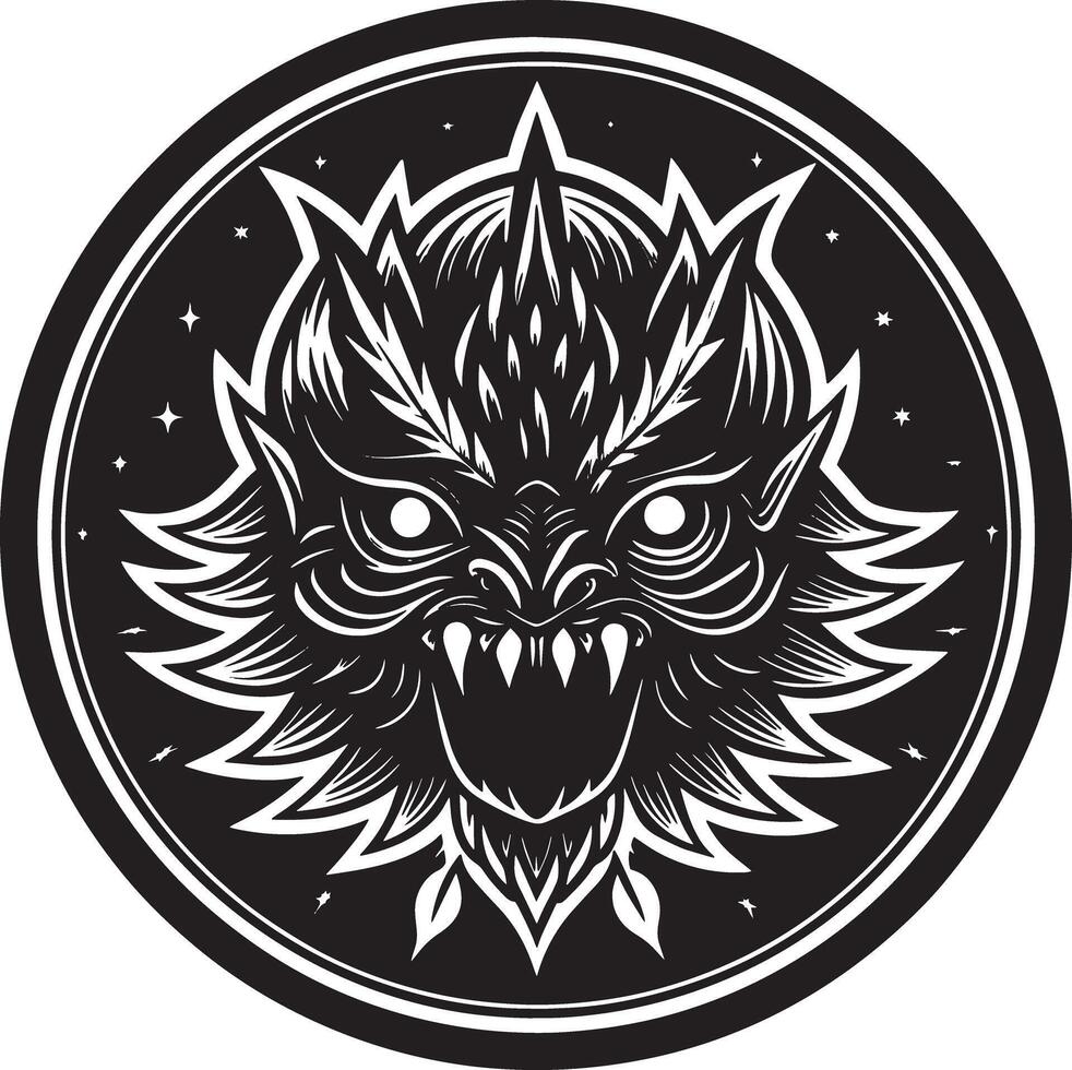 illustration of a sticker illustration black and white on white background vector