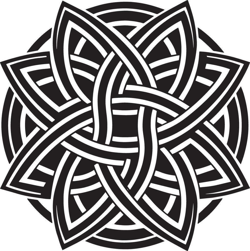 celtic ornament logo icon design black and white illustration vector