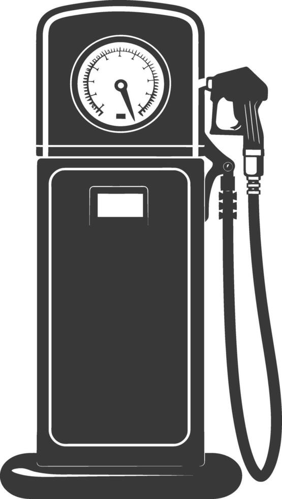 silhouette gas pump black color only vector