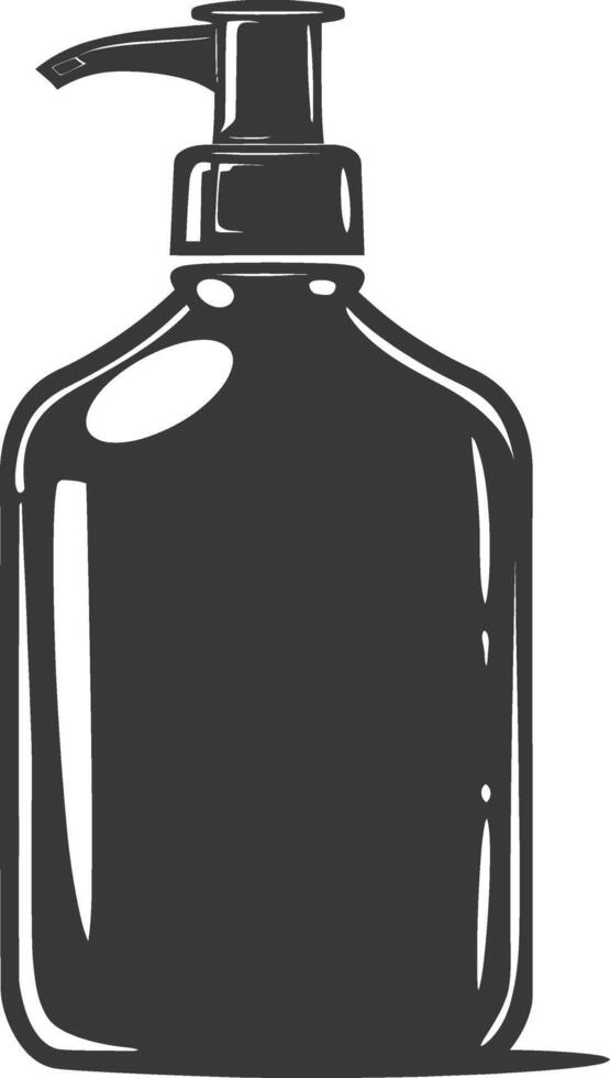 silhouette hand sanitizer bottle black color only vector