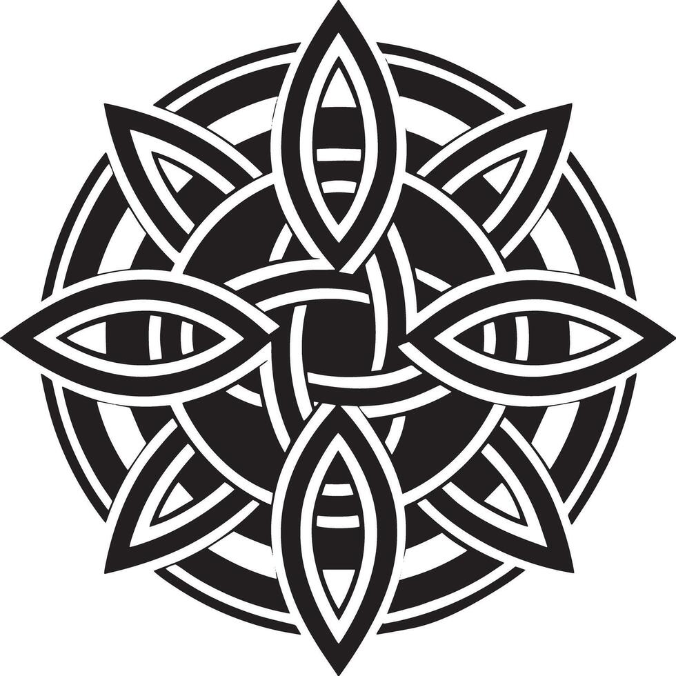 celtic ornament icon and logo illustration black and white vector