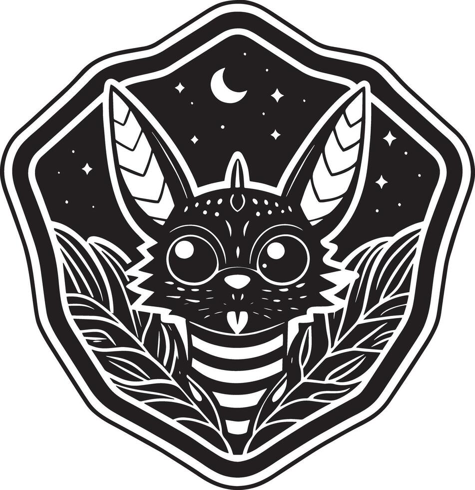illustration of a sticker illustration black and white on white background vector