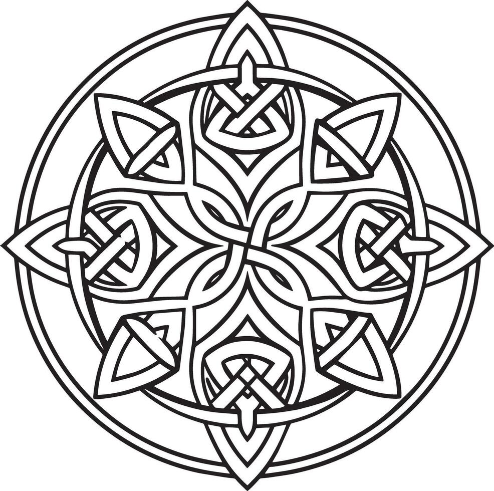 celtic ornament icon and logo illustration black and white vector