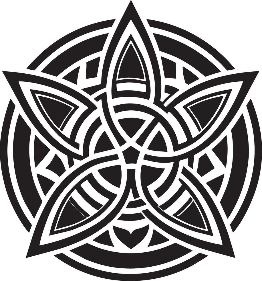 celtic ornament logo icon design black and white illustration vector