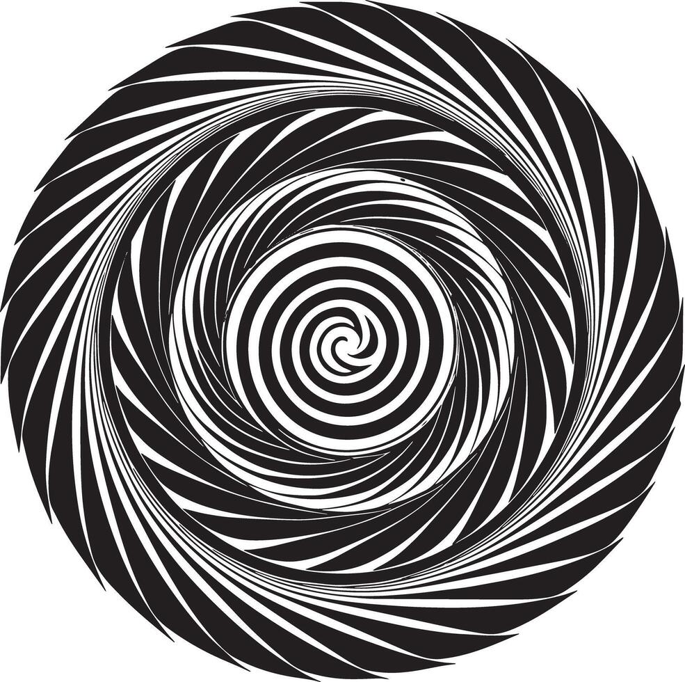 black and white abstract swirl illustration vector