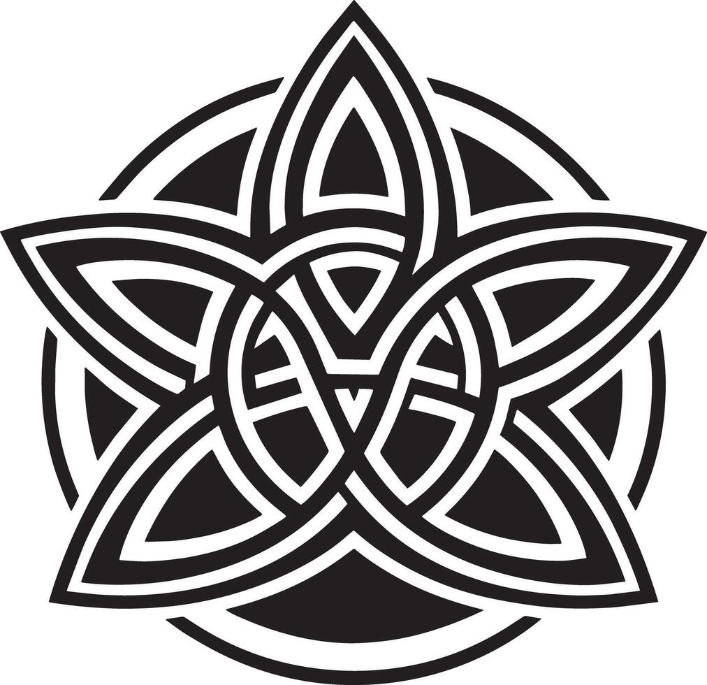 celtic ornament logo icon design black and white illustration vector