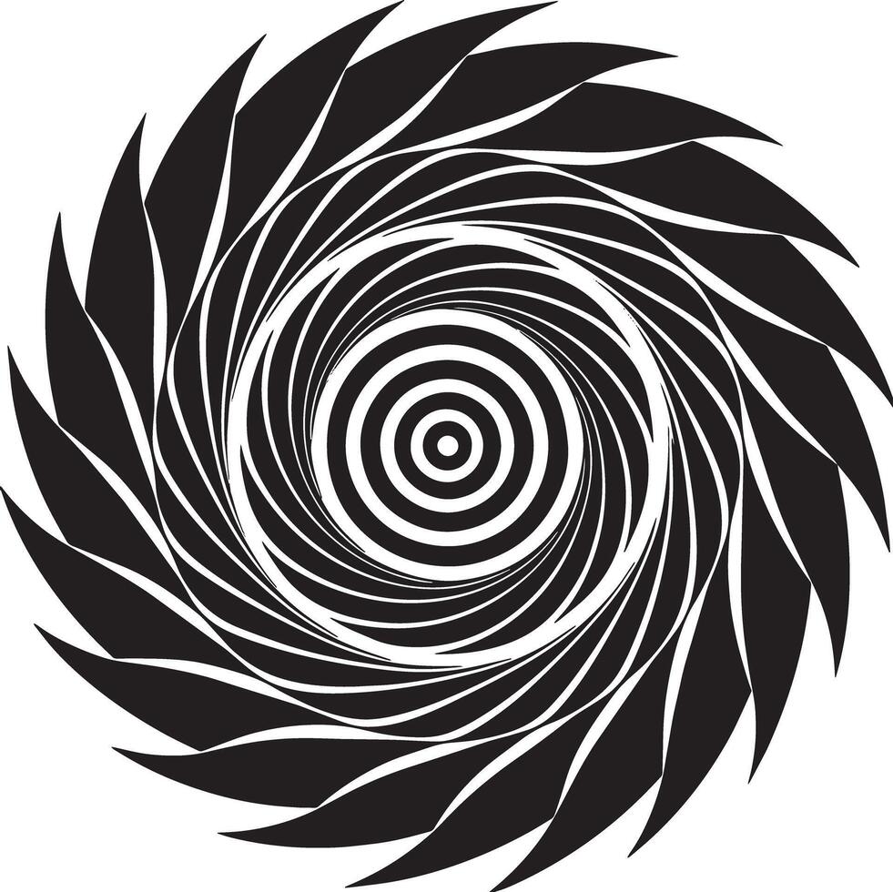 black and white abstract swirl illustration vector