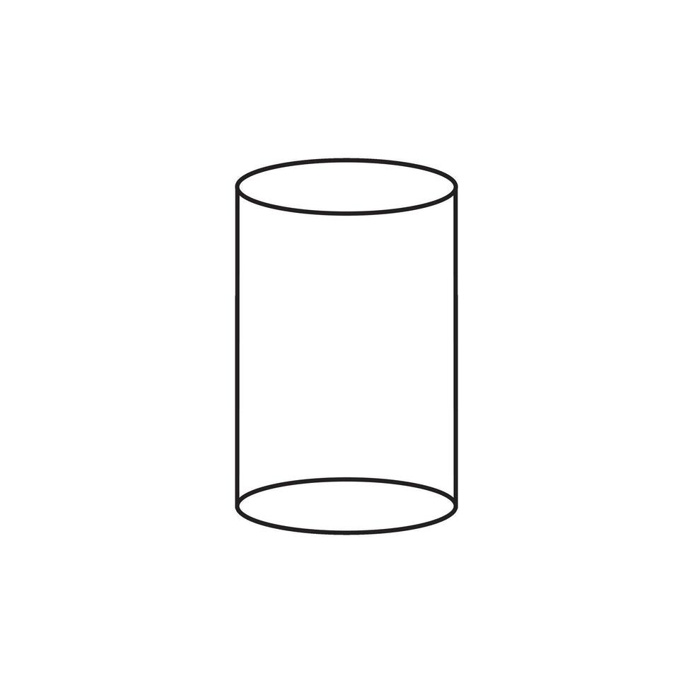 Cylinder geometrical figure outline icon. Symbol logo illustration. vector