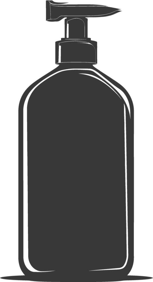 silhouette hand sanitizer bottle black color only vector