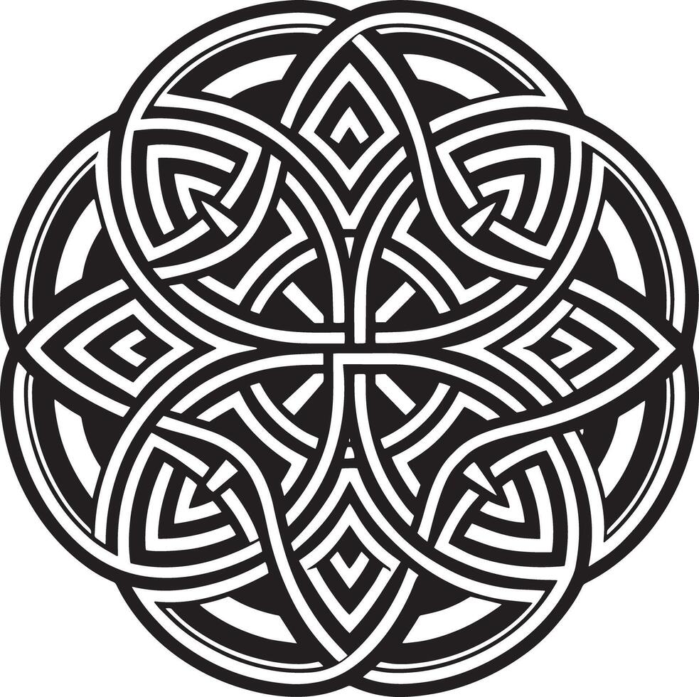 celtic ornament logo icon design black and white illustration vector