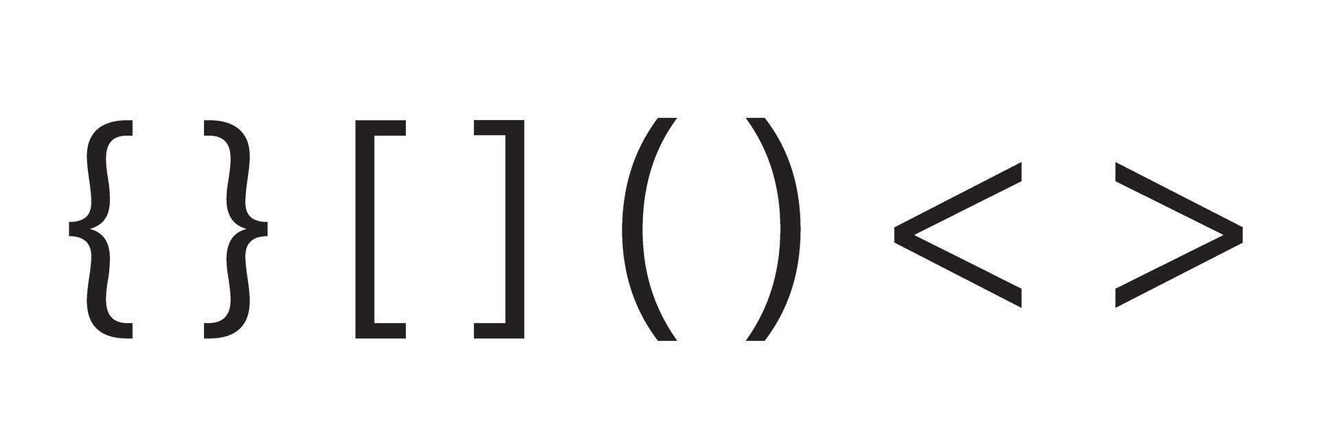 Brackets icon set. Square brackets, curly braces and angle brackets ...