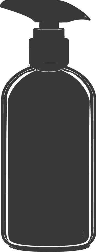 silhouette hand sanitizer bottle black color only vector