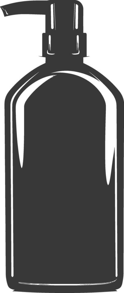 silhouette hand sanitizer bottle black color only vector