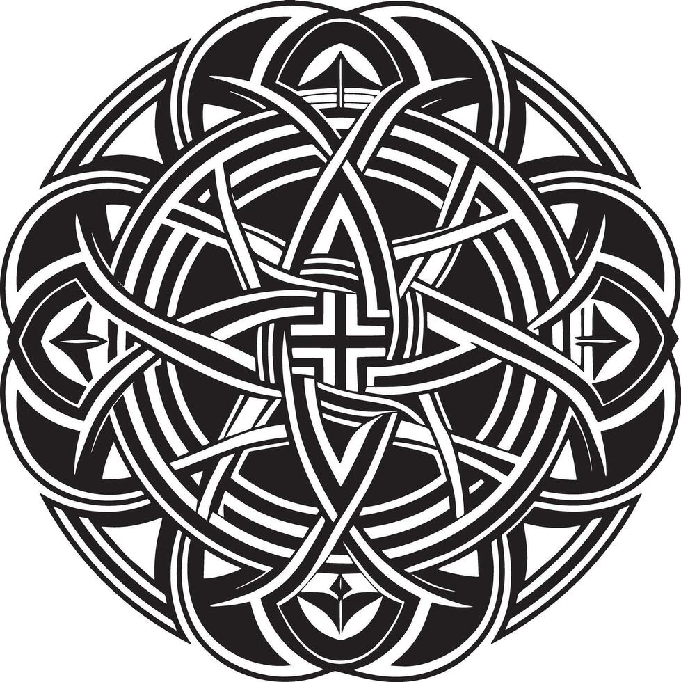 celtic ornament logo icon design black and white illustration vector