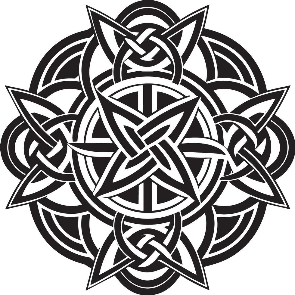 celtic ornament logo icon design black and white illustration vector