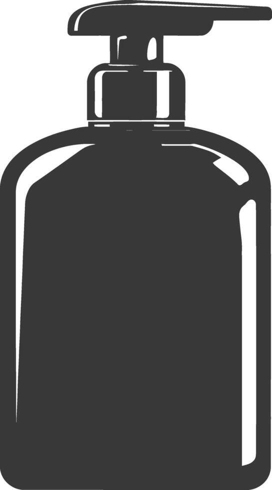 silhouette hand sanitizer bottle black color only vector