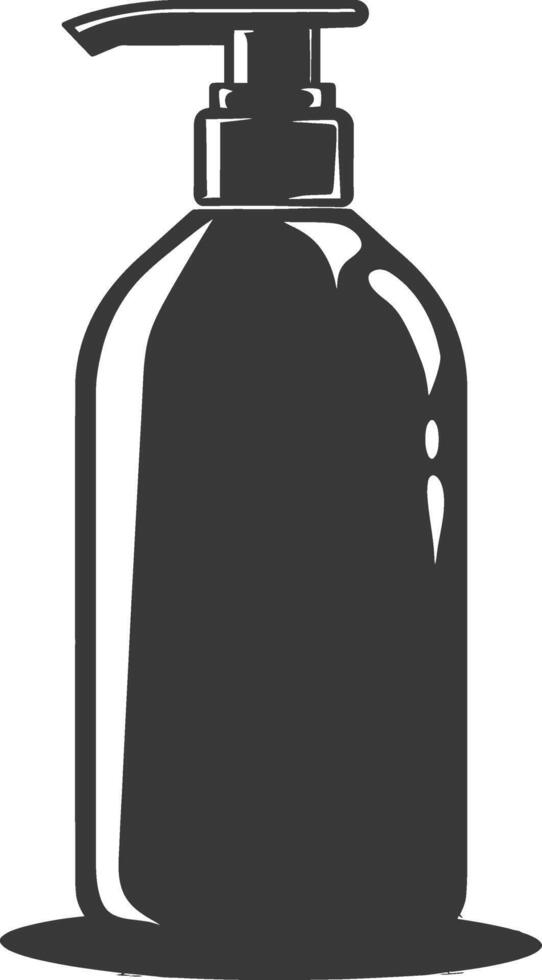 silhouette hand sanitizer bottle black color only vector