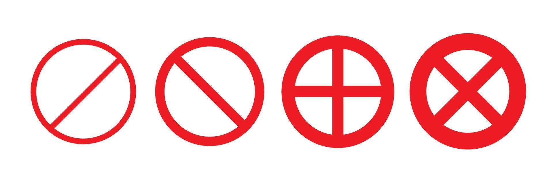 Prohibited Sign Icon Set. Strictly prohibited signs. vector