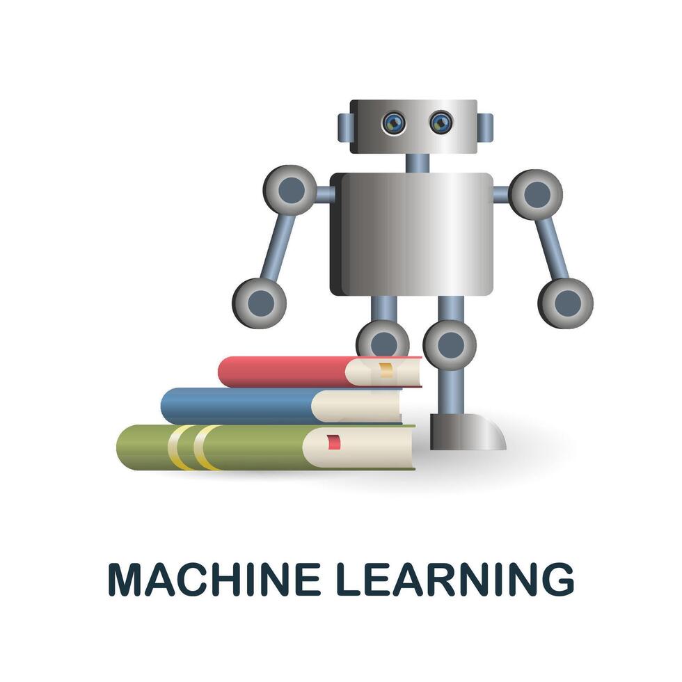 Machine Learning icon. 3d illustration from artificial intelligence collection. Creative Machine Learning 3d icon for web design, templates, infographics and more vector