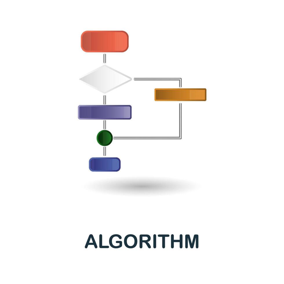 Algorithm icon. 3d illustration from artificial intelligence collection ...