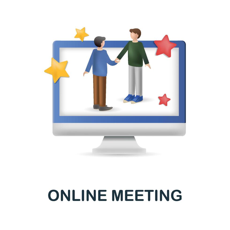 Online Meeting icon. 3d illustration from internet of things collection. Creative Online Meeting 3d icon for web design, templates, infographics and more vector
