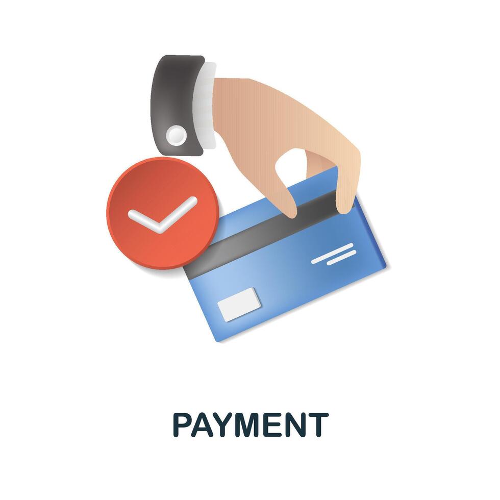 Payment icon. 3d illustration from banking collection. Creative Payment 3d icon for web design, templates, infographics and more vector