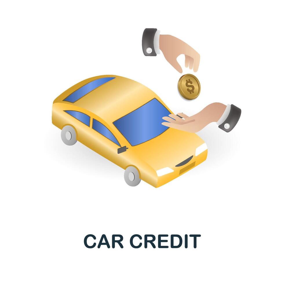 Car Credit icon. 3d illustration from banking collection. Creative Car Credit 3d icon for web design, templates, infographics and more vector