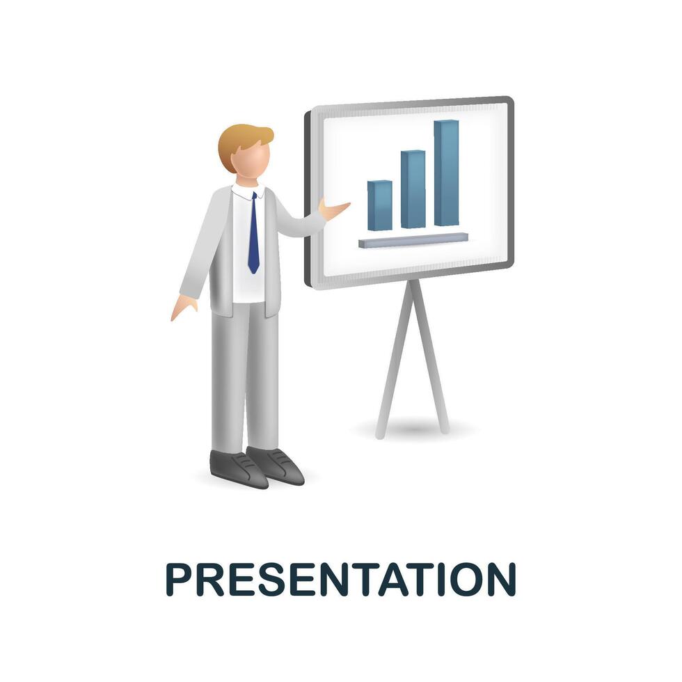Presentation icon. 3d illustration from business plan collection. Creative Presentation 3d icon for web design, templates, infographics and more vector