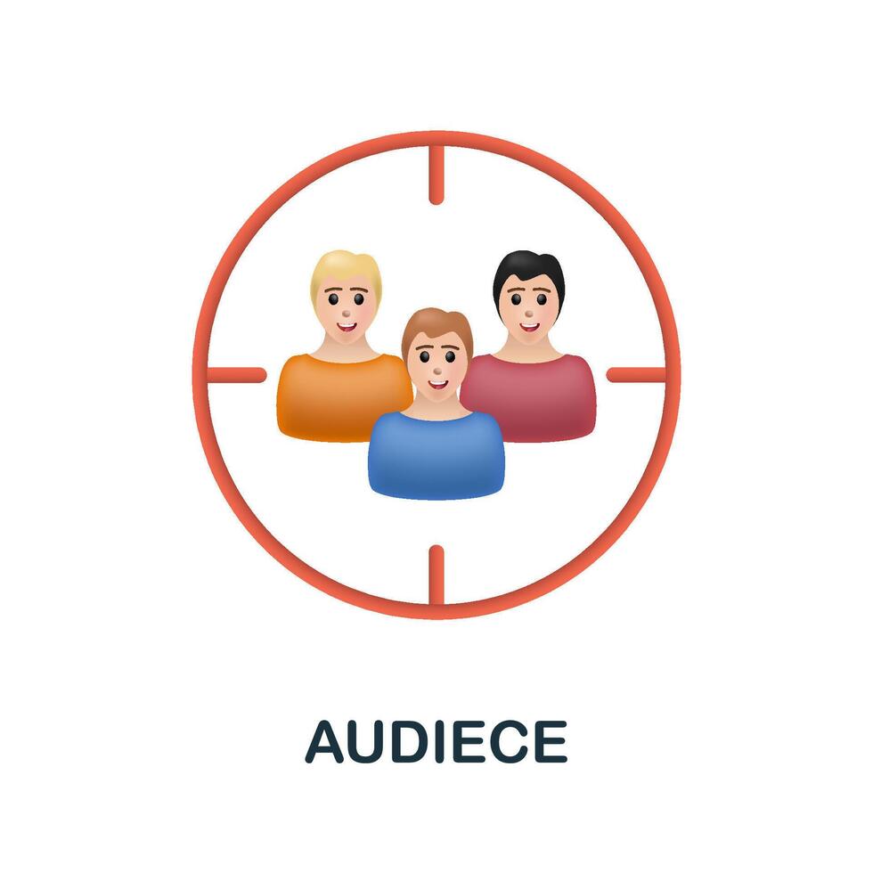 Audiece icon. 3d illustration from business plan collection. Creative Audiece 3d icon for web design, templates, infographics and more vector
