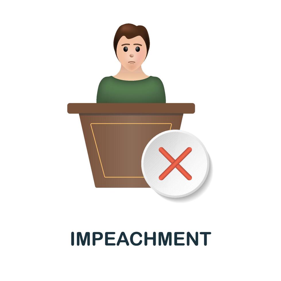 Impeachment icon. 3d illustration from economic crisis collection. Creative Impeachment 3d icon for web design, templates, infographics and more vector