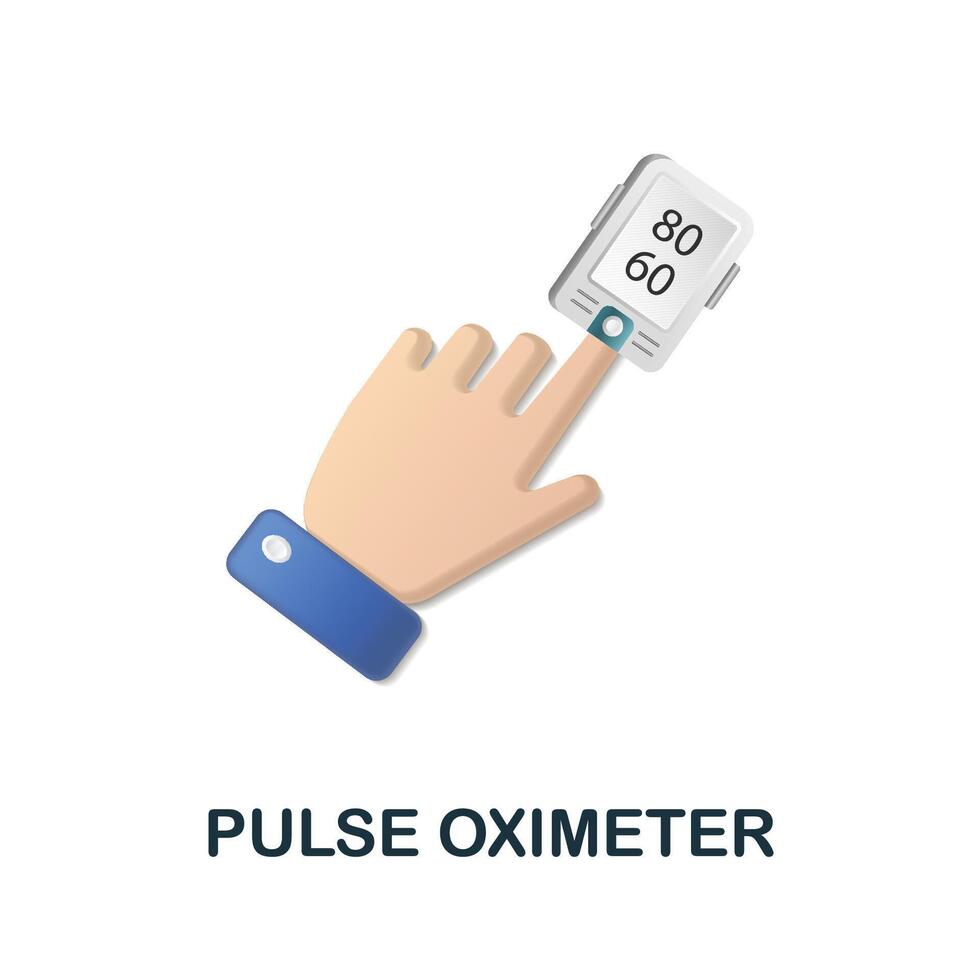 Pulse Oximeter icon. 3d illustration from measuring collection. Creative Pulse Oximeter 3d icon for web design, templates, infographics and more vector