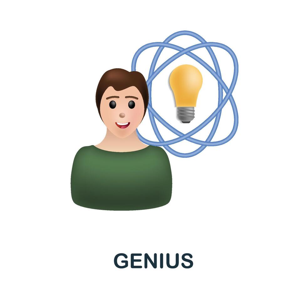 Genius icon. 3d illustration from personal productivity collection. Creative Genius 3d icon for web design, templates, infographics and more vector