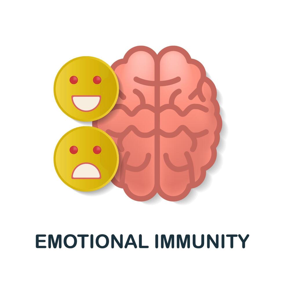 Emotional Immunity icon. 3d illustration from personal productivity collection. Creative Emotional Immunity 3d icon for web design, templates, infographics and more vector