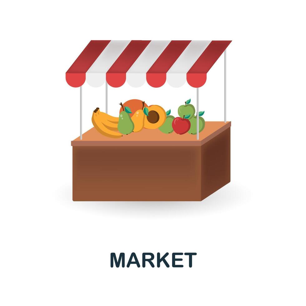 Market icon. 3d illustration from small business collection. Creative Market 3d icon for web design, templates, infographics and more vector
