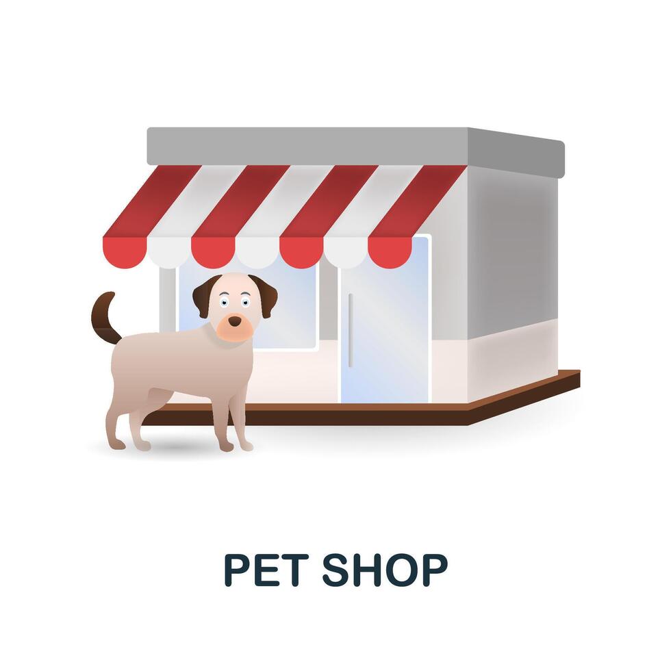 Pet Shop icon. 3d illustration from small business collection. Creative Pet Shop 3d icon for web design, templates, infographics and more vector