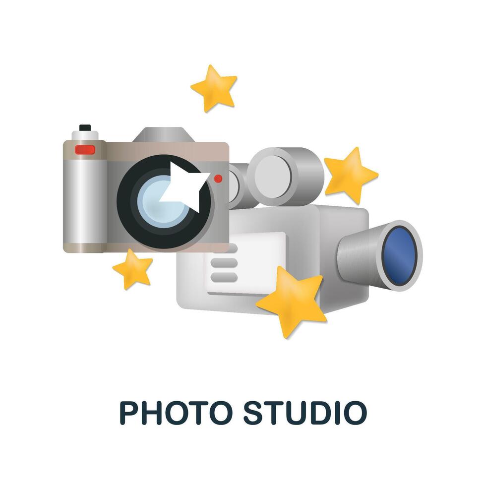 Photo Studio icon. 3d illustration from small business collection. Creative Photo Studio 3d icon for web design, templates, infographics and more vector