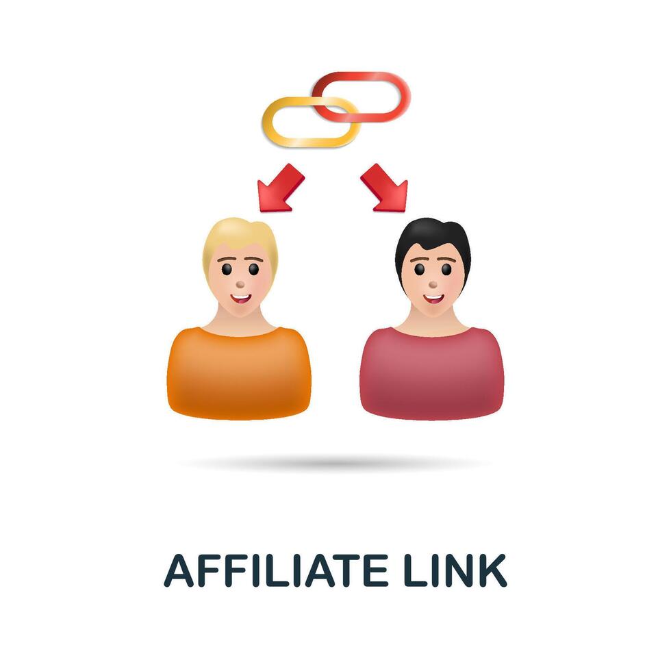 Affiliate Link icon. 3d illustration from affiliate marketing collection. Creative Affiliate Link 3d icon for web design, templates, infographics and more vector