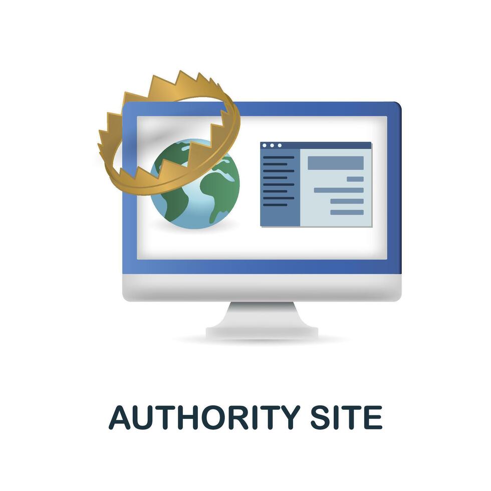 Authority Site icon. 3d illustration from affiliate marketing collection. Creative Authority Site 3d icon for web design, templates, infographics and more vector