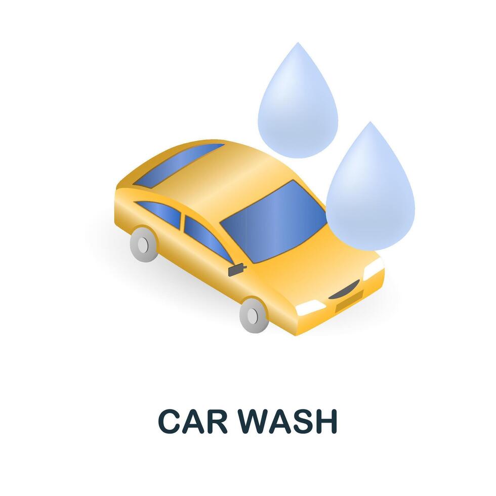 Car Wash icon. 3d illustration from small business collection. Creative Car Wash 3d icon for web design, templates, infographics and more vector