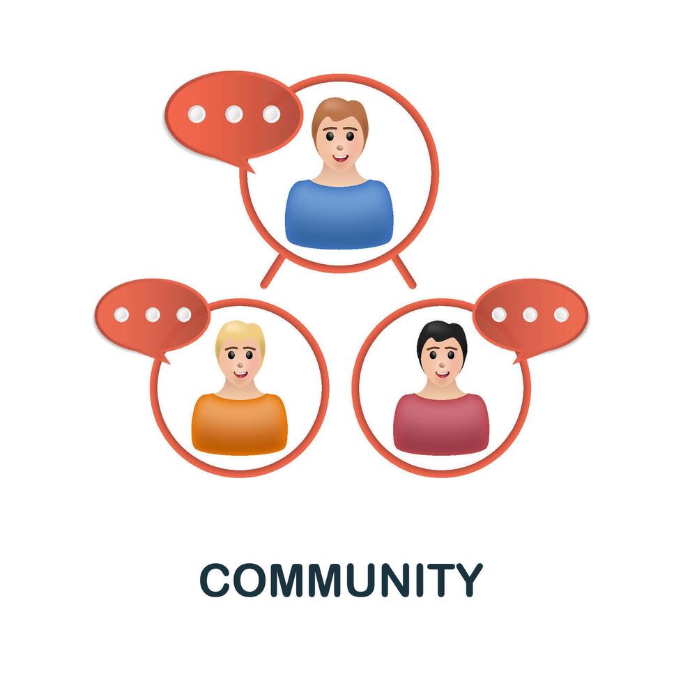 Community icon. 3d illustration from blogger collection. Creative Community 3d icon for web design, templates, infographics and more vector